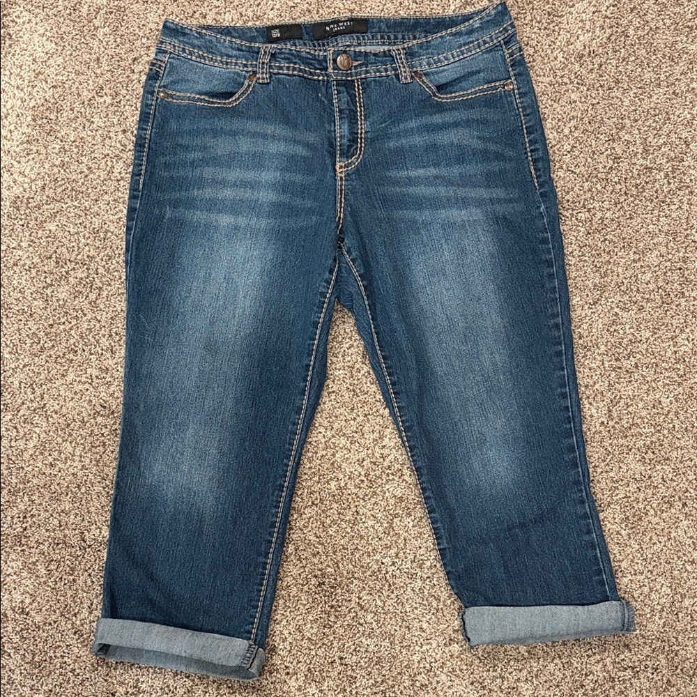 Nine West Cropped Women's Jeans With Embellished Back Pockets Size 12